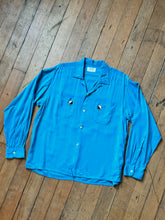 Load image into Gallery viewer, vintage 1950s long sleeve rayon shirt with studs