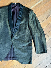 Load image into Gallery viewer, vintage 1950s shimmery satin brocade tuxedo jacket