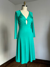 Load image into Gallery viewer, vintage 1970s turquoise dress {xs-m}