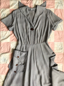 vintage 1950s bakelite button dress {m}