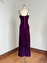 Load image into Gallery viewer, vintage 1930s purple velvet gown {xs}