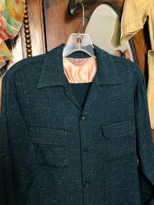 vintage 1950s green fleck shirt
