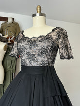 Load image into Gallery viewer, vintage 1950s lace top party dress {m}