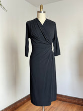 Load image into Gallery viewer, vintage 1950s black rayon Dorothy O’Hara dress {s-m}