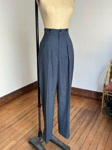 RARE vintage 1950s extra high waisted wool casual Hollywood trousers 34"/35"W