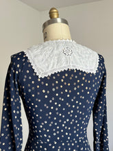 Load image into Gallery viewer, vintage 1930s navy rayon dress {m}