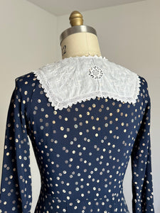 vintage 1930s navy rayon dress {m}