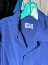 Load image into Gallery viewer, vintage 1950s blue long sleeve rayon shirt