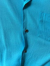 Load image into Gallery viewer, vintage 1950s blue short sleeve button up shirt