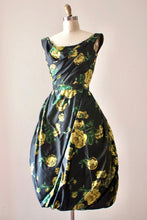 Load image into Gallery viewer, RARE vintage 1960s silk bubble hem floral dress