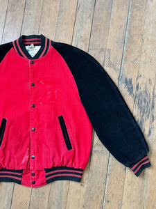 vintage 1950s color block corduroy varsity jacket