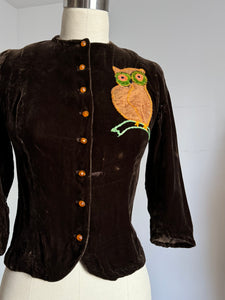 vintage 1940s Owl top {xs}