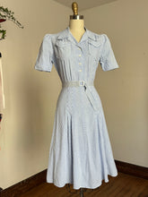 Load image into Gallery viewer, vintage 1930s 40s striped cotton dress {s/m}