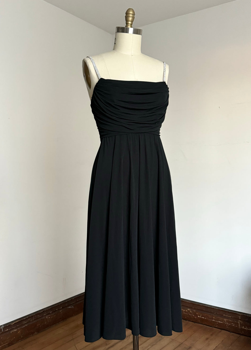 vintage 1970s black jersey dress {xs-m}