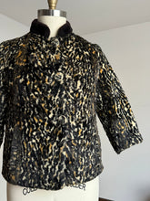 Load image into Gallery viewer, vintage 1960s faux leopard cropped jacket {s/m}