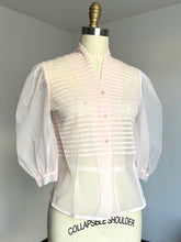 Load image into Gallery viewer, vintage 1950s sheer pink blouse {xs/s}