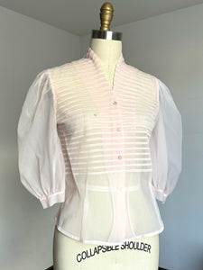 vintage 1950s sheer pink blouse {xs/s}