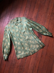 vintage 1960s green brocade jacket {m}
