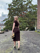 Load image into Gallery viewer, vintage 1950s brown wool dress {xs}