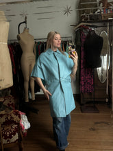 Load image into Gallery viewer, vintage 1960s blue leather jacket {s/m}