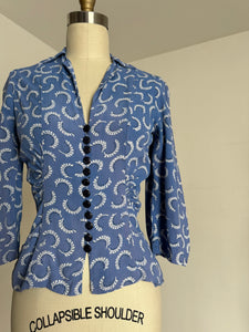 vintage 1940s rayon blouse {s}