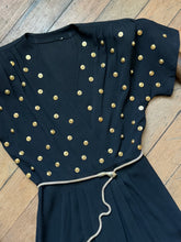 Load image into Gallery viewer, vintage 1940s studded rayon dress {xs}