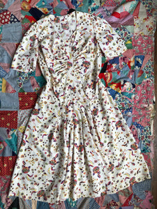 vintage 1930s floral dress {L}