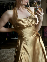 Load image into Gallery viewer, vintage 1950s gold gown {m}