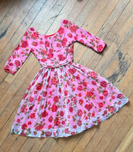 Load image into Gallery viewer, vintage 1950s roses dress {xxs}