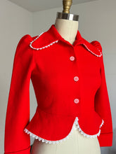 Load image into Gallery viewer, vintage 1970s cropped red jacket {xs}