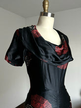 Load image into Gallery viewer, vintage 1940s novelty fan dress {xs}