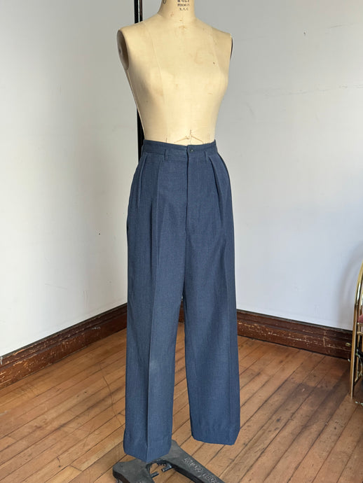 vintage 1950s wool trousers with watch pocket and subtle fleck 30