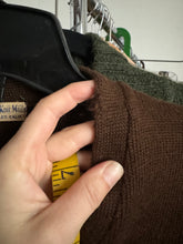 Load image into Gallery viewer, vintage 1940s brown letterman varsity pullover sweater {s-m}