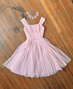 vintage 1950s pink prom dress {xs}