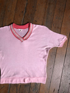 vintage 1950s pink knit top {m+}