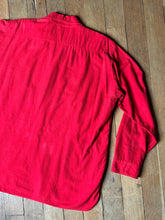 Load image into Gallery viewer, vintage 1950s red flannel long sleeve button up shirt