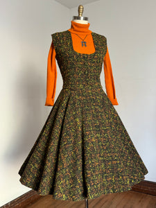 vintage 1950s fleck skirt set {m}