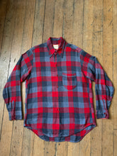 Load image into Gallery viewer, vintage 1950s plaid rayon shirt