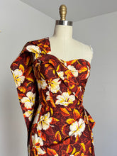 Load image into Gallery viewer, vintage 1950s Alfred Shaheen sarong dress &amp; men’s shirt set