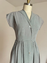 Load image into Gallery viewer, vintage 1940s green gingham dress {s/m} as-is