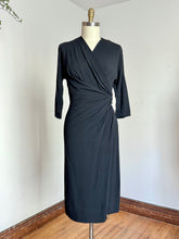 Load image into Gallery viewer, vintage 1950s black rayon Dorothy O’Hara dress {s-m}