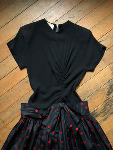 vintage 1940s polka dot dress {xs}