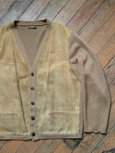 Load image into Gallery viewer, vintage 1960s suede cardigan sweater