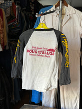 Load image into Gallery viewer, vintage 1980s Huey Lewis &amp; the News w/ Doug and the Slugs raglan t shirt