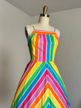 Load image into Gallery viewer, vintage 1970s rainbow sun dress {xs}