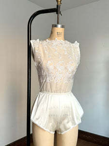 vintage 1970s 80s sheer bodysuit {xs/s}