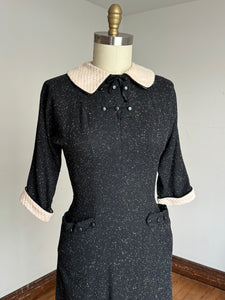 vintage 1950s flecked wool dress {s}