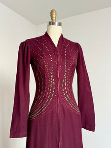 vintage 1930s rhinestone wool dressing gown {xs}