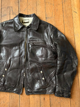 Load image into Gallery viewer, vintage 1940s leather jacket with Triumph patch