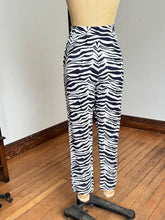 Load image into Gallery viewer, vintage 1960s zebra striped corduroy pants  {xs/s}
